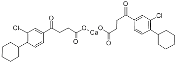 ビス[3-(3-クロロ-4-シクロヘキシルベンゾイル)プロピオン酸]カルシウム 化学構造式