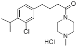 1-(4-(3-Chloro-4-(1-methylethyl)phenyl)-1-oxobutyl)-4-methylpiperazine  hydrochloride,32808-60-9,结构式