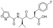(αR)-4-Fluoro-α-[(3S)-4-Methyl-3-[[(5-Methyl-3-isoxazolyl)carbonyl]aMino]-2-oxopentyl]-benzenepropanoic Acid Structure