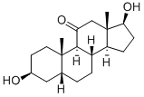 3β,17β-ジヒドロキシ-5β-アンドロスタン-11-オン 化学構造式