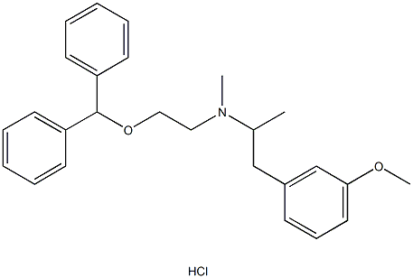 N-(2-benzhydryloxy)ethyl-N-methyl-(1-ethyl-2-(3-methoxyphenyl)ethyl)amine, 32847-88-4, 结构式