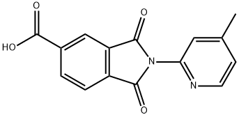 2-(4-メチルピリジン-2-イル)-1,3-ジオキソイソインドリン-5-カルボン酸 化学構造式