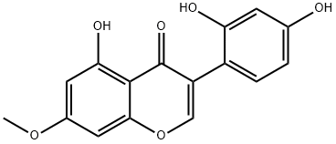 3-(2,4-ジヒドロキシフェニル)-5-ヒドロキシ-7-メトキシ-4H-1-ベンゾピラン-4-オン 化学構造式