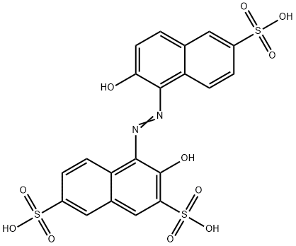 1-(2-ヒドロキシ-6-スルホ-1-ナフチルアゾ)-2-ナフトール-3,6-ジスルホン酸 化学構造式