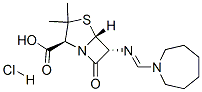 [2S-(2alpha,5alpha,6beta)]-6-[[(hexahydro-1H-azepin-1-yl)methylene]amino]-3,3-dimethyl-7-oxo-4-thia-1-azabicyclo[3.2.0]heptane-2-carboxylic acid monohydrochloride Struktur