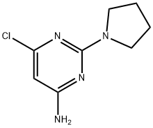 6-クロロ-2-(1-ピロリジニル)-4-ピリミジンアミン 化学構造式