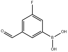 3-FLUORO-5-FORMYLPHENYLBORONIC ACID Struktur