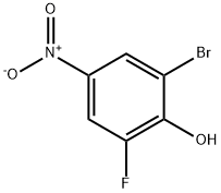 2-ブロモ-6-フルオロ-4-ニトロフェノール 化学構造式