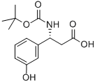 (R)-N-叔丁氧羰基-3-氨基-3-(4-羟基苯基)丙酸,329013-12-9,结构式