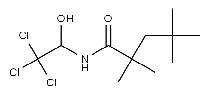 2,2,4,4-テトラメチル-N-(2,2,2-トリクロロ-1-ヒドロキシエチル)バレルアミド 化学構造式
