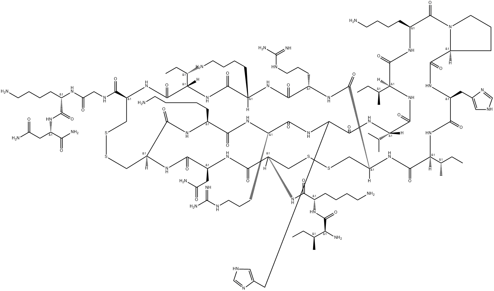 肥大细胞脱粒肽, 32908-73-9, 结构式