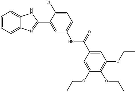 N-[3-(1H-苯并咪唑-2-基)-4-氯苯基]-3,4,5-三乙氧基苯甲酰胺,329196-48-7,结构式
