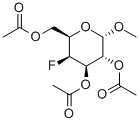 メチル2-O,3-O,6-O-トリアセチル-4-フルオロ-4-デオキシ-α-D-ガラクトピラノシド 化学構造式