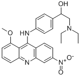 alpha-((Diethylamino)methyl)-p-((1-methoxy-6-nitro-9-acridinyl)amino)b enzyl alcohol Struktur