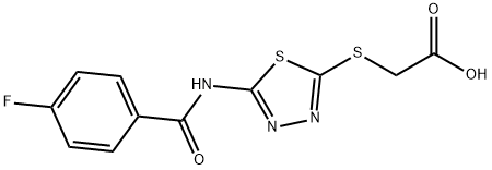 2-({5-[(4-fluorobenzoyl)amino]-1,3,4-thiadiazol-2-yl}sulfanyl)acetic acid Struktur
