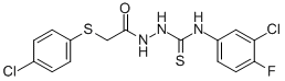 N-(3-CHLORO-4-FLUOROPHENYL)-2-(2-[(4-CHLOROPHENYL)SULFANYL]ACETYL)-1-HYDRAZINECARBOTHIOAMIDE Structure