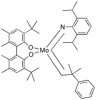 2,6-ジイソプロピルフェニルイミドネオフィリデン[(R)-(+)-BIPHEN]モリブデン(VI) 化学構造式