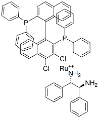 DICHLORO[(R)-(+)-2,2'-BIS(DIPHENYLPHOSPHINO)-1,1'-BINAPHTHYL][(1S,2S)-(-)-1,2-DIPHENYLETHYLENEDIAMINE]RUTHENIUM (II) Struktur