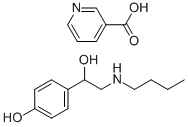nicotinic acid, compound with alpha-[(butylamino)methyl]-p-hydroxybenzyl alcohol Struktur