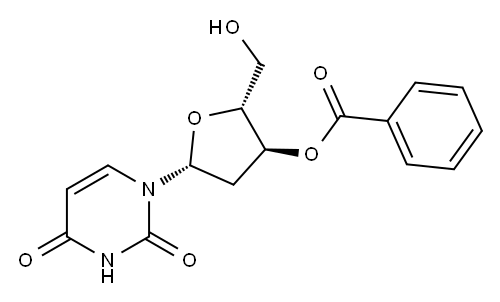 3'-O-ベンゾイル-2'-デオキシウリジン 化学構造式