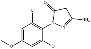 5-amino-2-(2,6-dichloro-4-methoxyphenyl)-2,4-dihydro-3H-pyrazol-3-one            Struktur