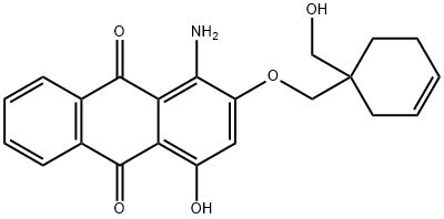 1-amino-4-hydroxy-2-[[1-(hydroxymethyl)-3-cyclohexen-1-yl]methoxy]anthraquinone 结构式
