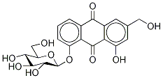 Aloe-エモジン-8-O-β-D-グルコピラノシド 化学構造式