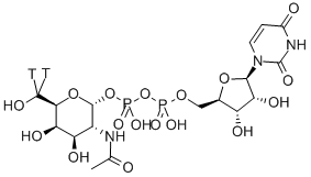 URIDINE DIPHOSPHATE N-ACETYL-D-GALACTOSAMINE, [GALACTOSAMINE-6-3H(N)],33044-38-1,结构式