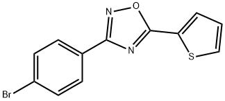 3-(4-ブロモフェニル)-5-(チオフェン-2-イル)-1,2,4-オキサジアゾール 化学構造式