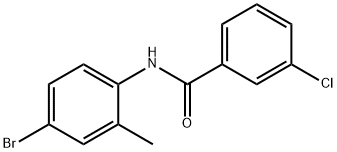 N-(4-ブロモ-2-メチルフェニル)-3-クロロベンズアミド 化学構造式