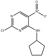 2-chloro-N-cyclopentyl-5-nitro-4-Pyrimidinamine Struktur