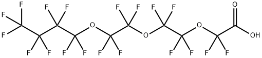 パーフルオロ-3,6,9-トリオキサトリデカン酸 化学構造式