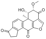 1β-ヒドロキシ-2α-メトキシ-18-ノルアンドロスタ-5-エノ[6,5,4-bc]フラン-8,11,13-トリエン-3,7,17-トリオン 化学構造式
