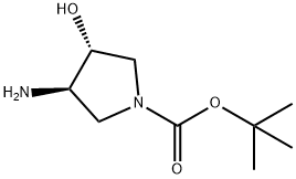 (3R,4R)-3-氨基-4-羟基吡咯烷-1-甲酸叔丁酯 结构式