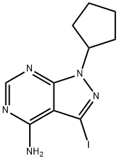 1-cyclopentyl-3-iodo-1H-pyrazolo[3,4-d]pyrimidin-4-amine Struktur