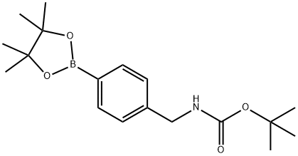 4-((N-BOC-氨基)甲基)苯硼酸频那醇酯 结构式