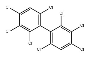 2,2',3,3',4,4',6,6'-オクタクロロ-1,1'-ビフェニル 化学構造式