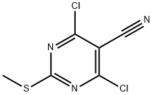4,6-DICHLORO-2-(METHYLTHIO)PYRIMIDINE-5-CARBONITRILE Struktur
