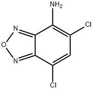 5,7-ジクロロ-2,1,3-ベンズオキサジアゾール-4-アミン 化学構造式