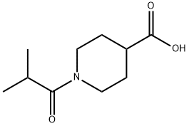1-イソブチリル-4-ピペリジンカルボン酸 化学構造式