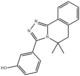 3-(5,5-ジメチル-5,6-ジヒドロ[1,2,4]トリアゾロ[3,4-A]イソキノリン-3-イル)フェノール 化学構造式