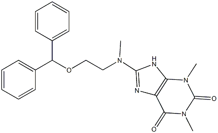 8-[2-(DiphenylMethoxy)-N-MethylethylaMino]-1,3-diMethylxanthine 结构式