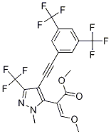 2-(4-((3,5-双(三氟甲基)苯基)乙炔)-1-甲基-3-(三氟甲基)-1H-吡唑-5-基)-3-甲氧基丙烯酸甲酯, 331236-98-7, 结构式