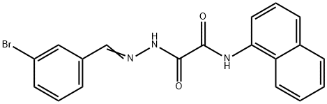 2-(2-(3-BROMOBENZYLIDENE)HYDRAZINO)-N-(1-NAPHTHYL)-2-OXOACETAMIDE, 331264-78-9, 结构式