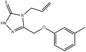 4-アリル-5-[(3-メチルフェノキシ)メチル]-4H-1,2,4-トリアゾール-3-チオール 化学構造式