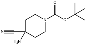TERT-BUTYL 4-AMINO-4-CYANOPIPERIDINE-1-CARBOXYLATE 化学構造式