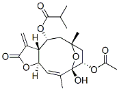 2-Methylpropanoic acid (3aR,4R,6R,8S,9S,10Z,11aR)-8-acetoxy-2,3,3a,4,5,6,7,8,9,11a-decahydro-9-hydroxy-6,10-dimethyl-3-methylene-2-oxo-6,9-epoxycyclodeca[b]furan-4-yl ester Structure