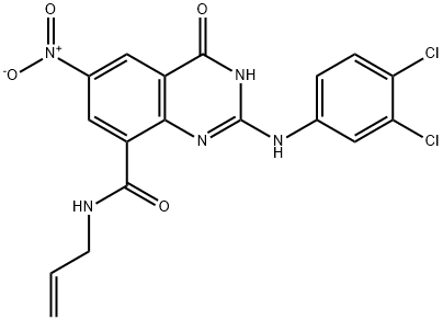 2-[(3,4-DICHLOROPHENYL)AMINO]-1,4-DIHYDRO-6-NITRO-4-OXO-N-2-PROPENYL-8-QUINAZOLINECARBOXAMIDE|AQZ-1
