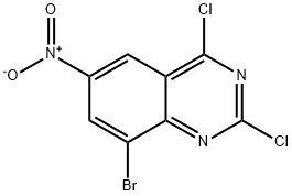 8-broMo-2,4-dichloro-6-nitroquinazoline Struktur