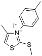 4-Methyl-2-(methylthio)-3-p-tolyl-thiazoliumiodide Struktur